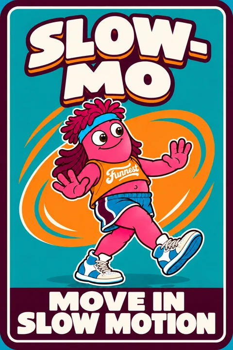 Flip Out card: Slow-Mo. Move in slow motion.